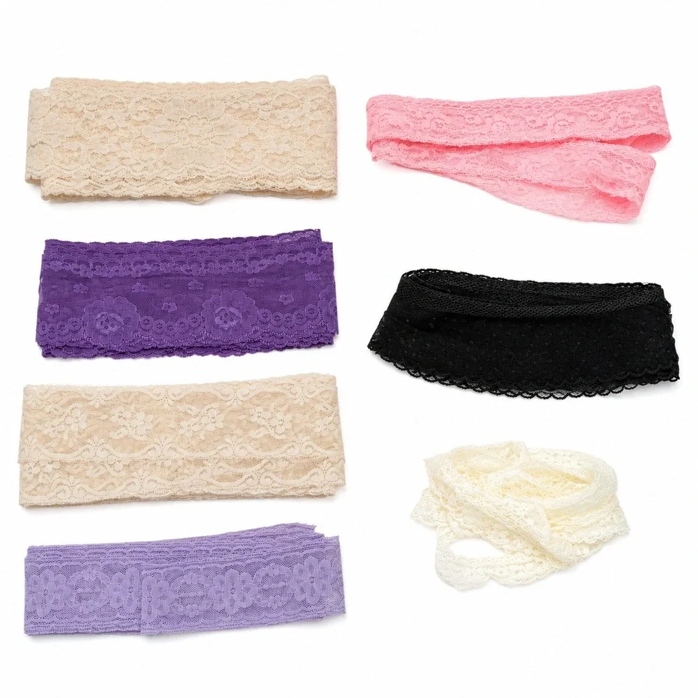 Vintage Lace Trim Lot 7pc Floral Mesh Scalloped Crafting Supplies Multicolor
